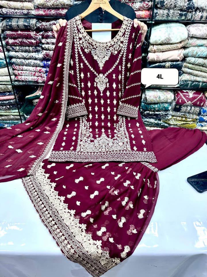 626887538_3484414118372211_336056953330709423_n Special Eid Offer - Pakistani chiffon 3 piece dresses size S -XL - Image 2