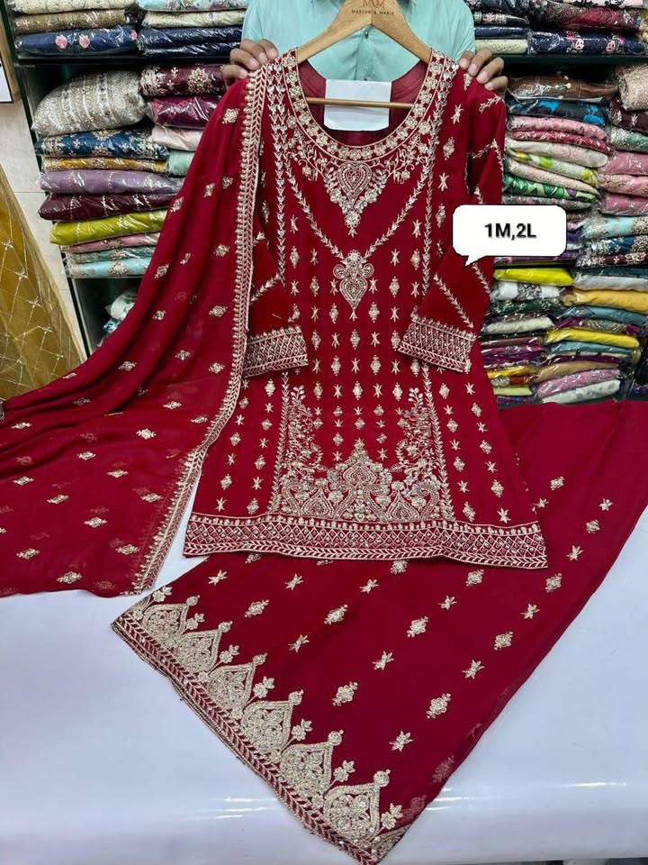627400617_3484414115038878_2182594686992358582_n Special Eid Offer - Pakistani chiffon 3 piece dresses size S -XL - Image 3