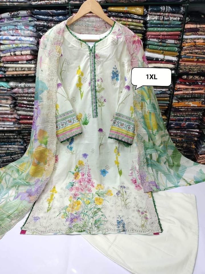 672907644_26472274495764691_387752500946409113_n New Pakistani embroidered lawn XL sizes - Image 2