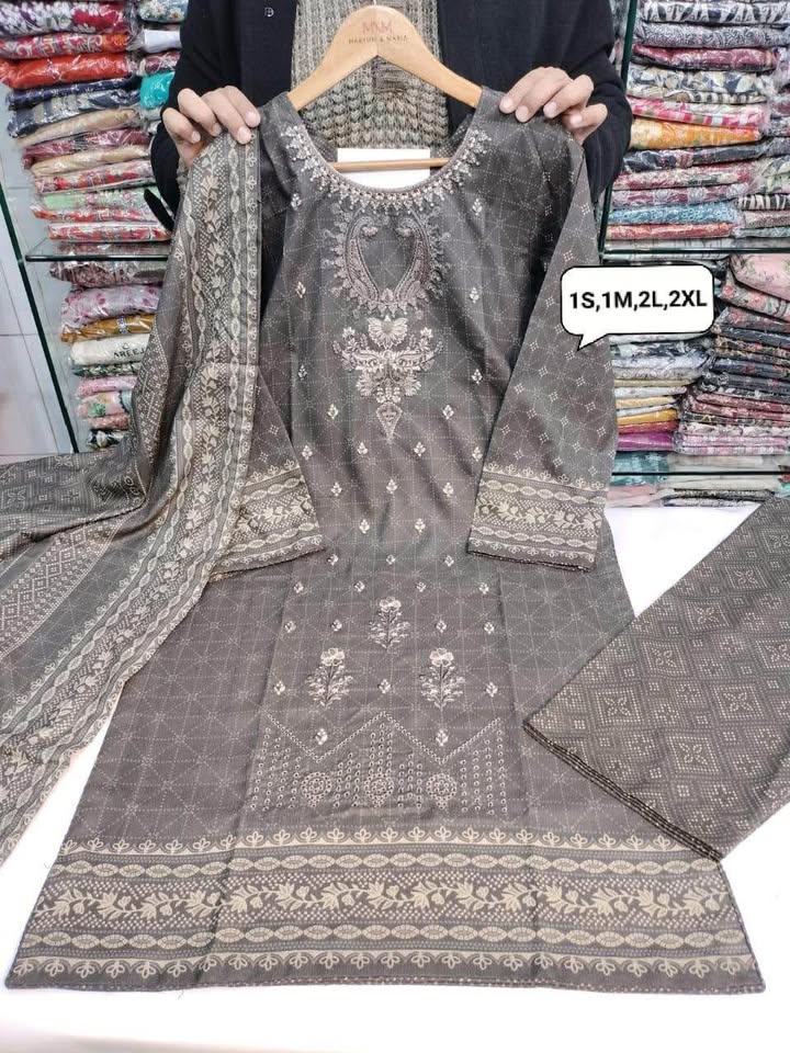676829501_928154720089043_6756984623450519772_n New Pakistani embroiderilawn with shawl dupatta (thick cloth) - Image 9