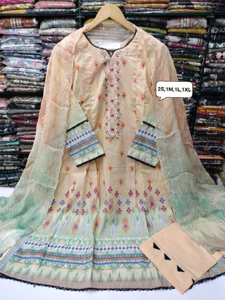 678913506_1815123762781690_4733535116079896021_n New Pakistani dhanak fabric three piece dresses with thick shawl dupatta - Image 3