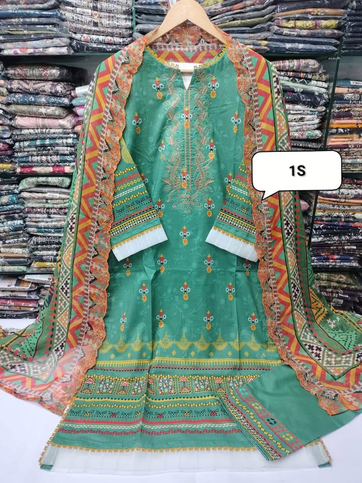 683410771_1679464546417711_6254274026408180364_n Small size Stock clearance - New Pakistani embroidered Lawn suits - Image 4