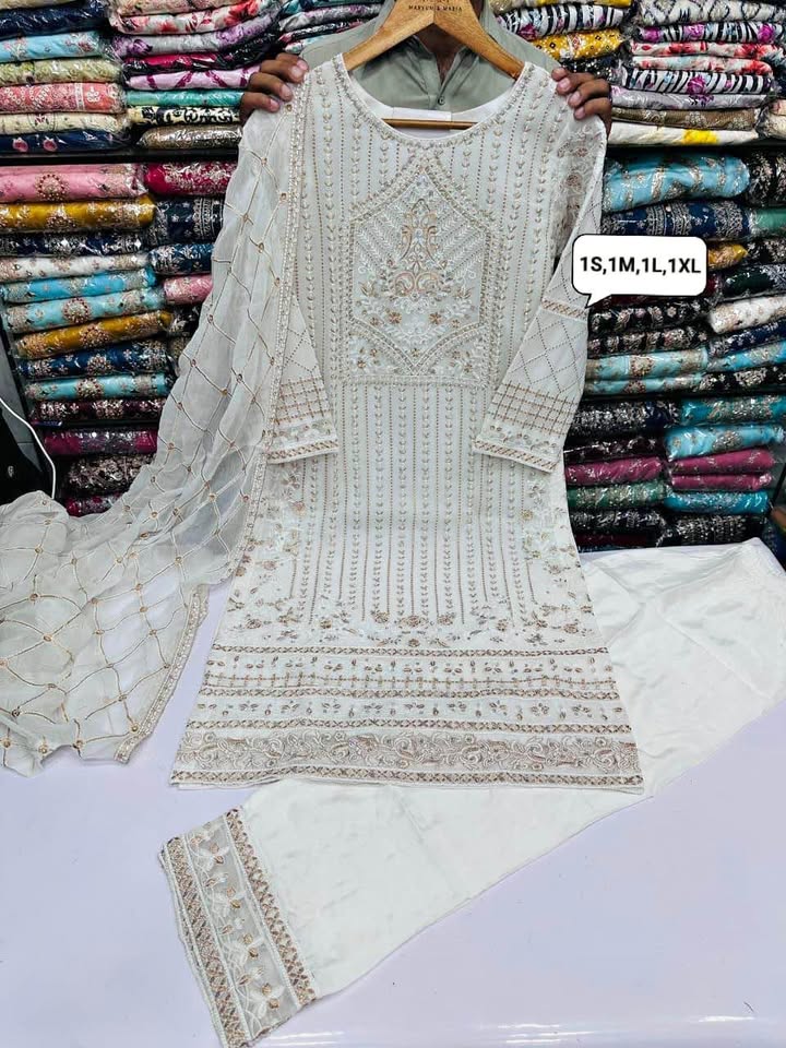 Final Sale- Pakistani chiffon three pieces sizes S - XL Pakistani chiffon three pieces