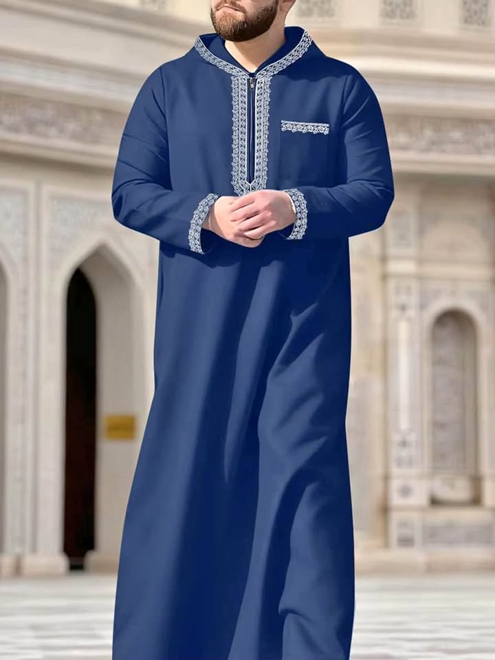 Men’s embroidered and hooded thobes - S and XXL only available Men’s embroidered and hooded thobes - S and XXL only available